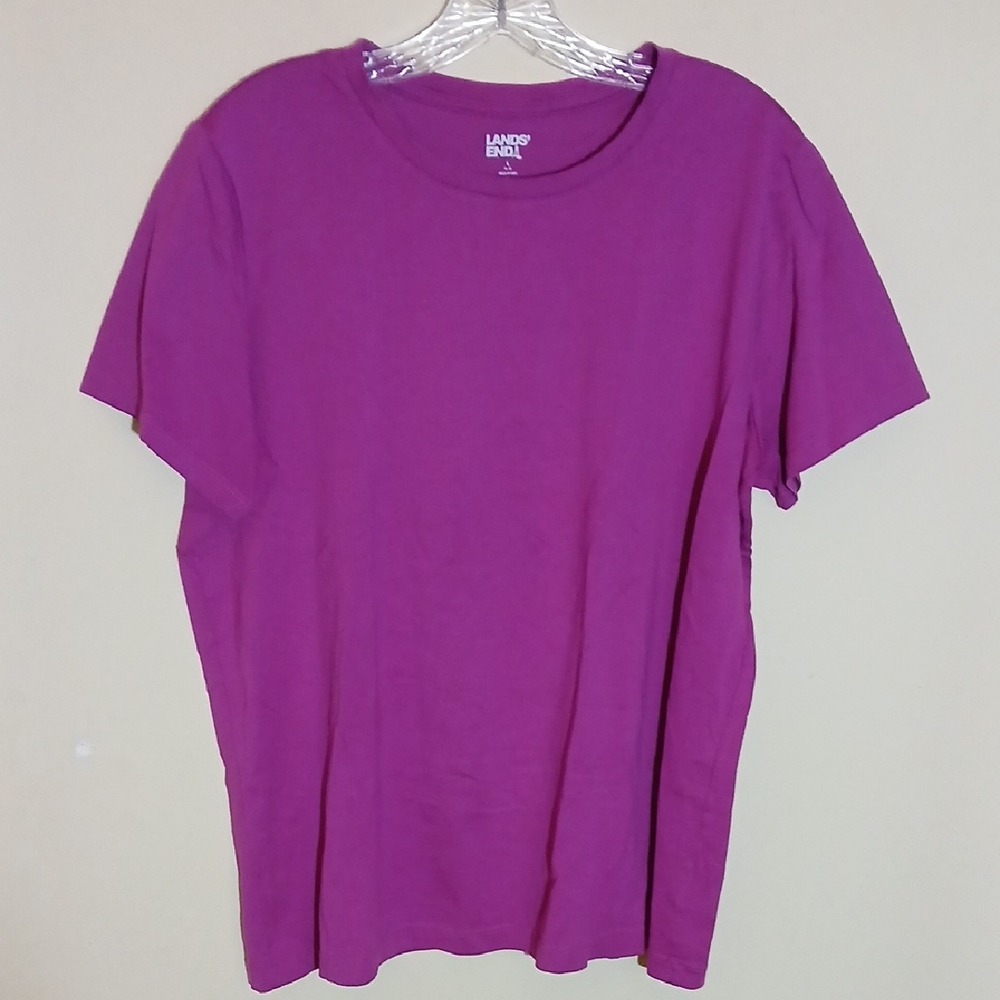 Lands' End Vibrant Magenta Crewneck Tee